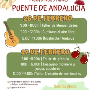 Talleres para niños y niñas en el Puente del Día de Andalucía