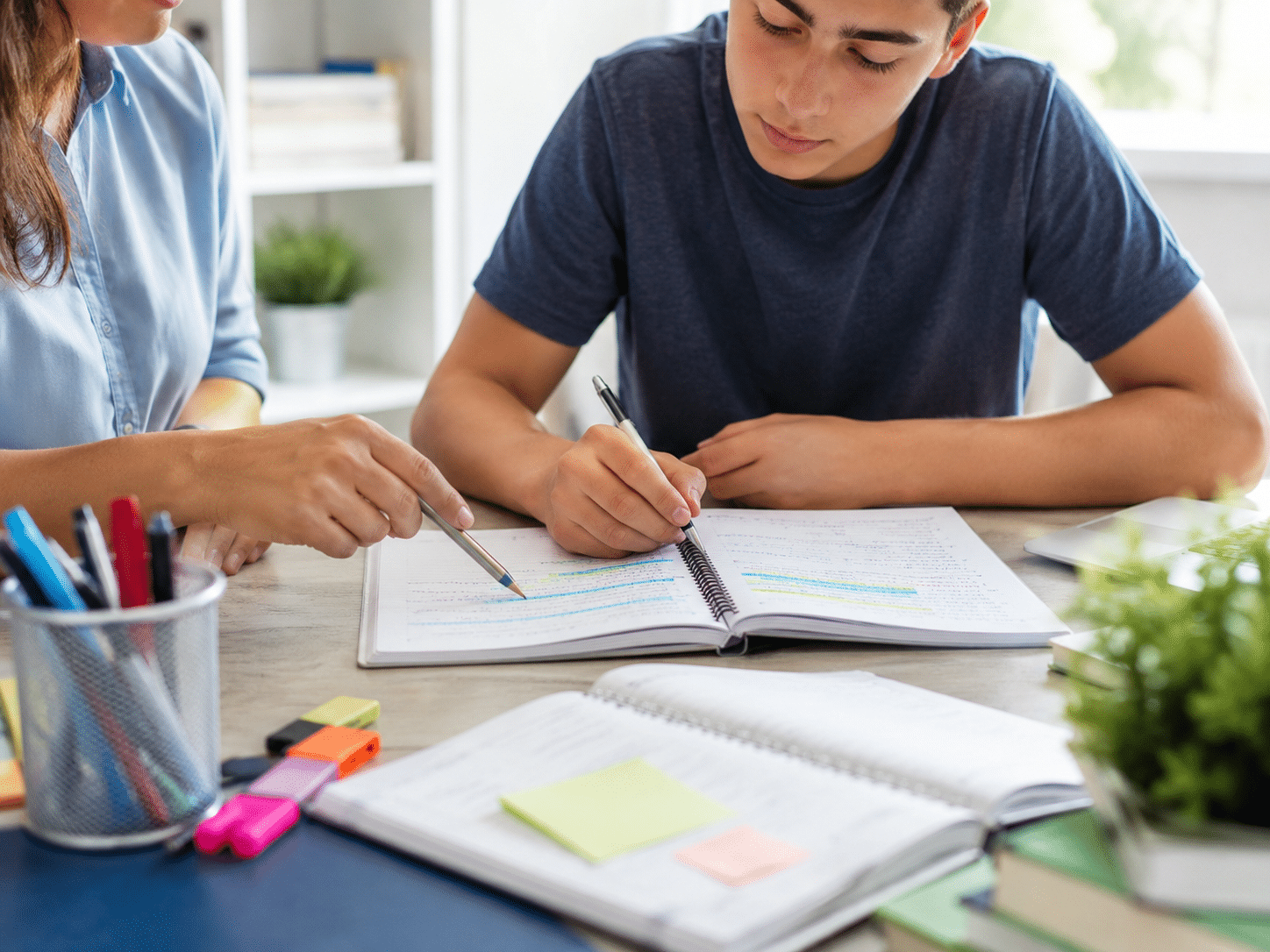 Profesor trabajando con alumnos en una sesión de Refuerzo GLOBAL